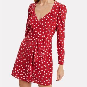 Intermix Red Florence Polka Dot Mini Dress